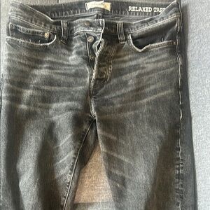 Madewell Black Relaxed Jeans with Distressed Look